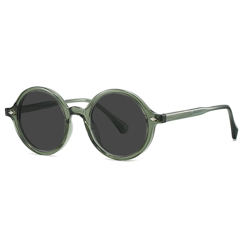 White Smoke Fashion TR90 Round Big Frame Myopia Optical Prescription Gray Sunglasses For Women Men Driving Fishing Retro Sunglasses 0 to-6.0