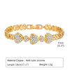 White Smoke Paperclip Chain Bracelet 14K Gold Plated Cubic Zirconia Watch Strap Chunky Link Adjustable Stackable Jewelry For Women Girl Gift