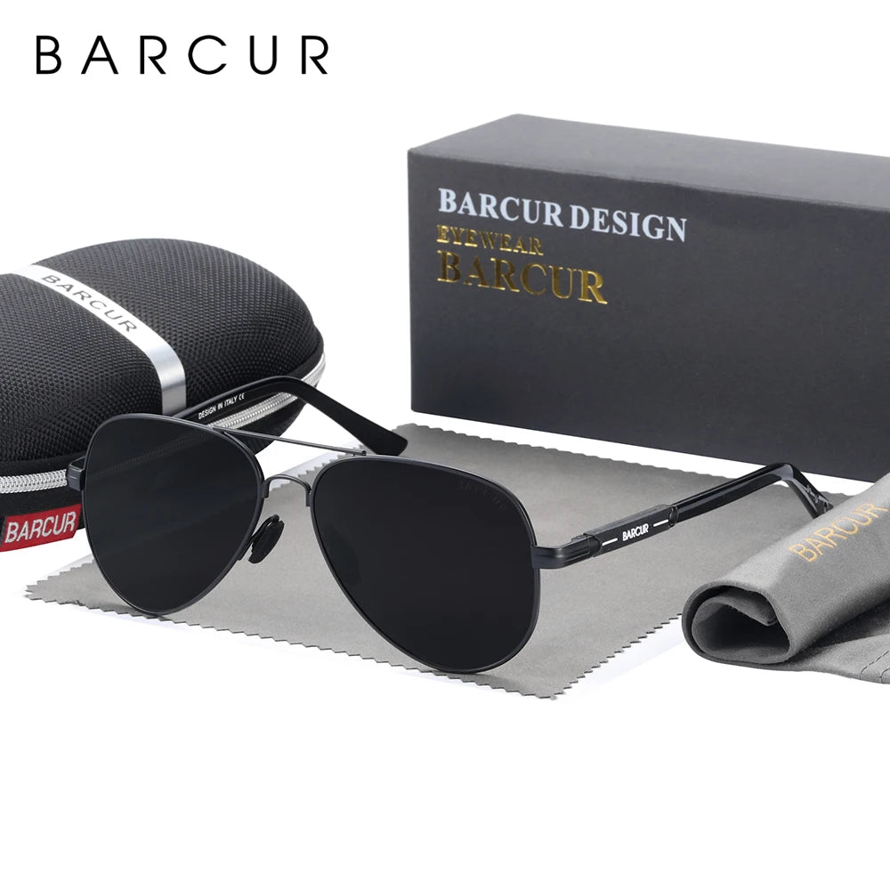 White Smoke BARCUR Polarized Mens Sunglasses Pilot Sun Glasses for Men accessories Driving Fishing Hiking Eyewear Oculos Gafas De Sol
