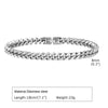 White Smoke Vnox 6/8/10/12mm Cuban Chain Bracelets for Men Women, Solid Stainless Steel Curb Link Chain Wristband Jewelry