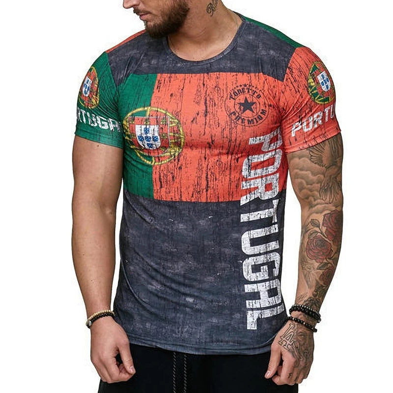 Portugal Spain Sweden Graphic T-shirt Men's Clothing Retro Street Casual T Shirts Classic Fashion Popular Oversized Tee Top streetwear fashion product image 12