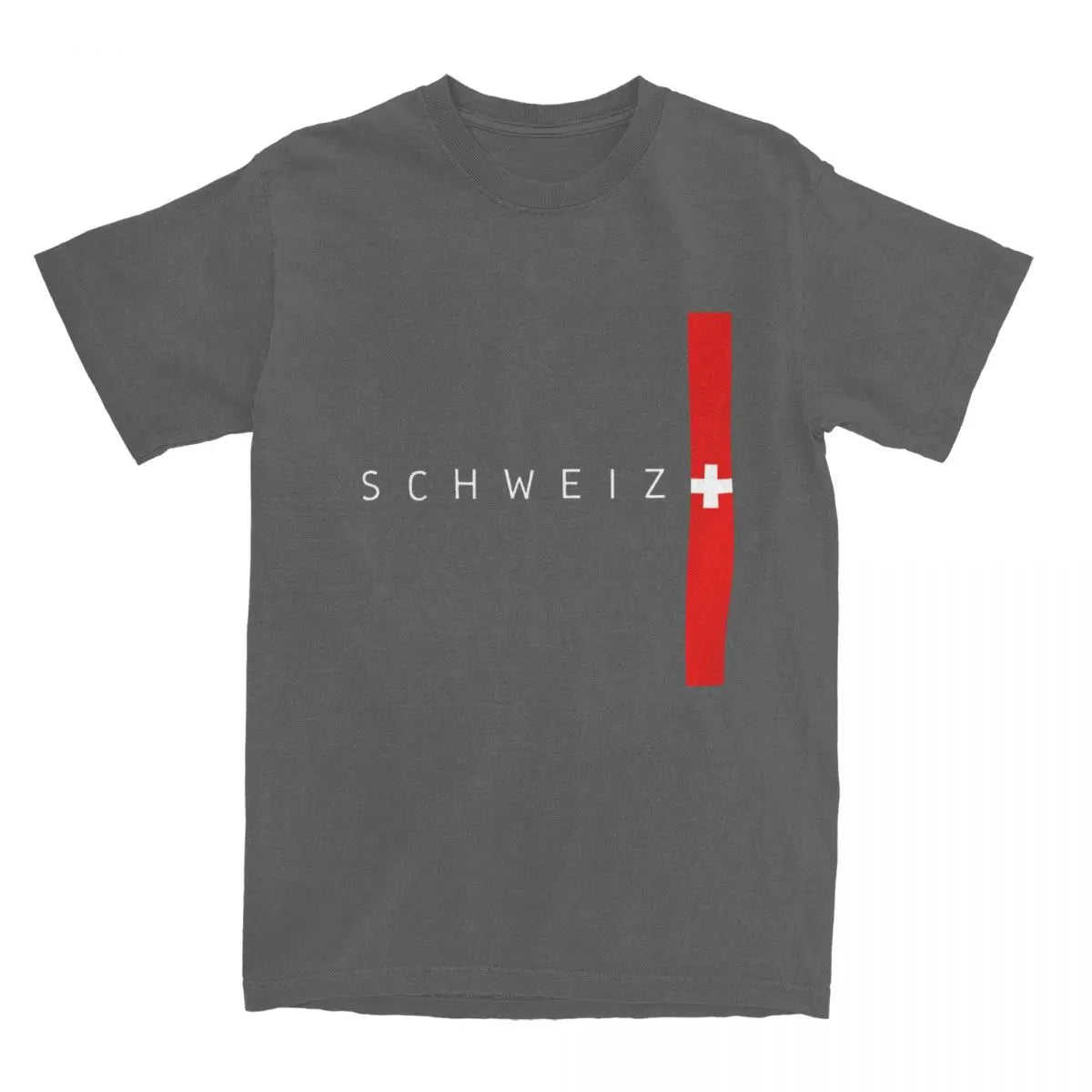 Novelty Switzerland Flag County T-Shirts Men Round Neck Pure Cotton T Shirt Short Sleeve Tees Big Size Tops
