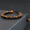 Dim Gray 8mm Tiger Eye Stone Beads Bracelet Adjustable Braided Rope Bangles Natural Lava Rock Men Women Yoga Healing Balance Bracelets