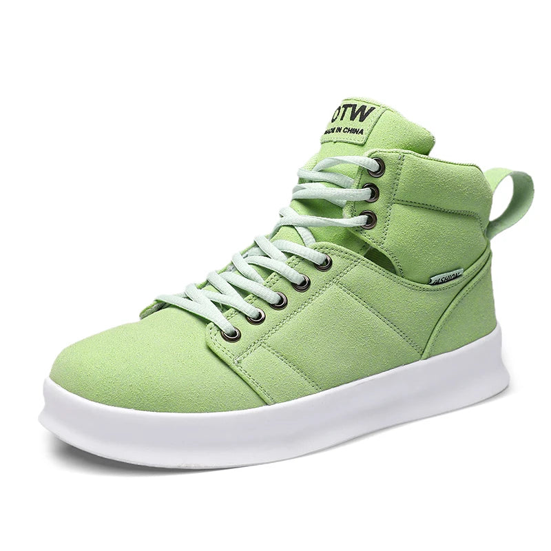High Top Streetwear Sneakers – Lightweight Chunky Sole Casual Shoes, Comfortable Urban Trainers
