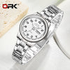Lavender OPK 8110 Ladies Watch Classic Simple Brand Quartz Watch Stainless Steel Strap Watch For Women Waterproof Luminous Day-Date Watch