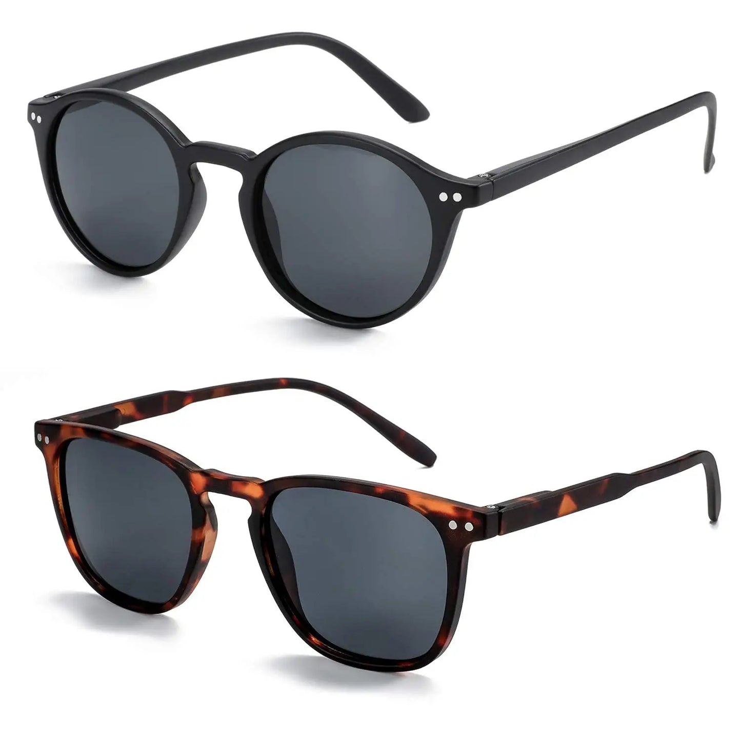 ZENOTTIC Retro Small Round Polarized Sunglasses Men Women Lightweight Vintage UV400 Polarized Lenses Fashion Shades