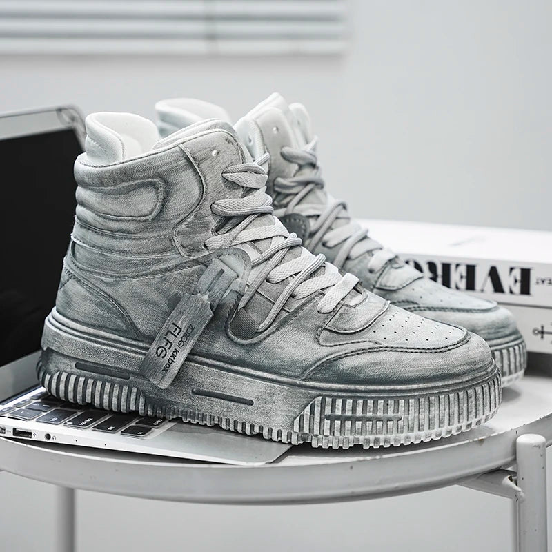 Distressed High Top Sneakers streetwear fashion product image 3