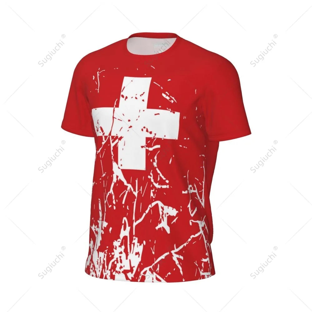 Exclusive design Switzerland Flag Grain 3D Printed Men For Running Bike Soccer Tennis Fitness Sports tshirt Mesh Short T-shirt streetwear fashion product image 23