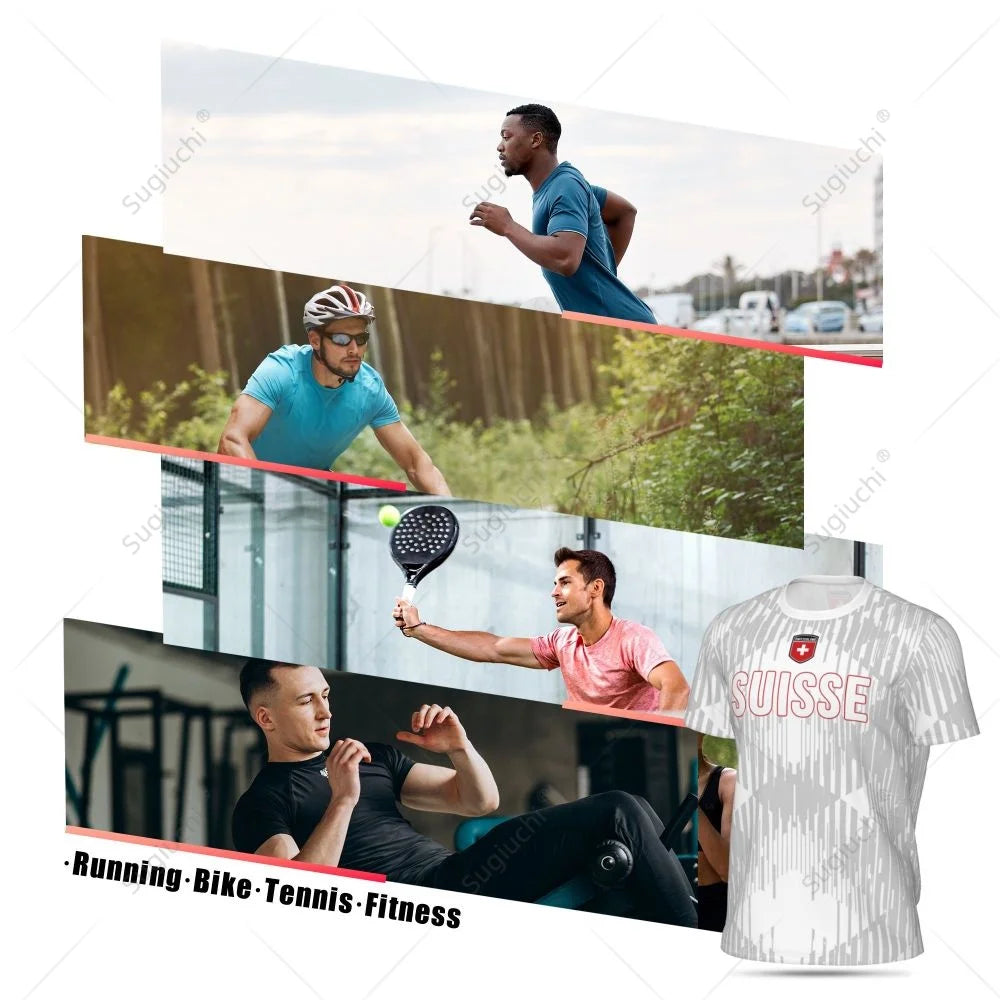 Sports Mesh T-shirt Switzerland Swiss Flag For Running Bike Soccer Tennis Football Fitness Tees 3D Printed