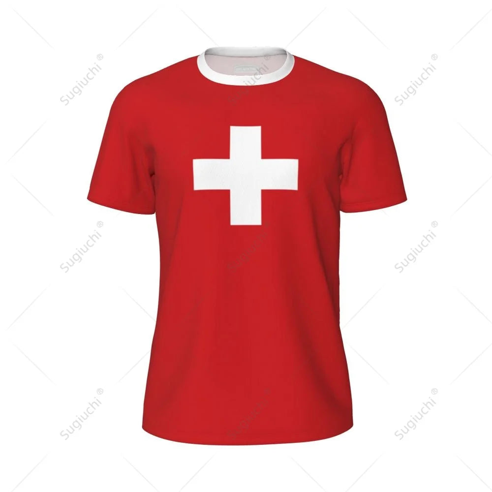 Sports Mesh T-shirt Switzerland Swiss Flag For Running Bike Soccer Tennis Football Fitness Tees 3D Printed