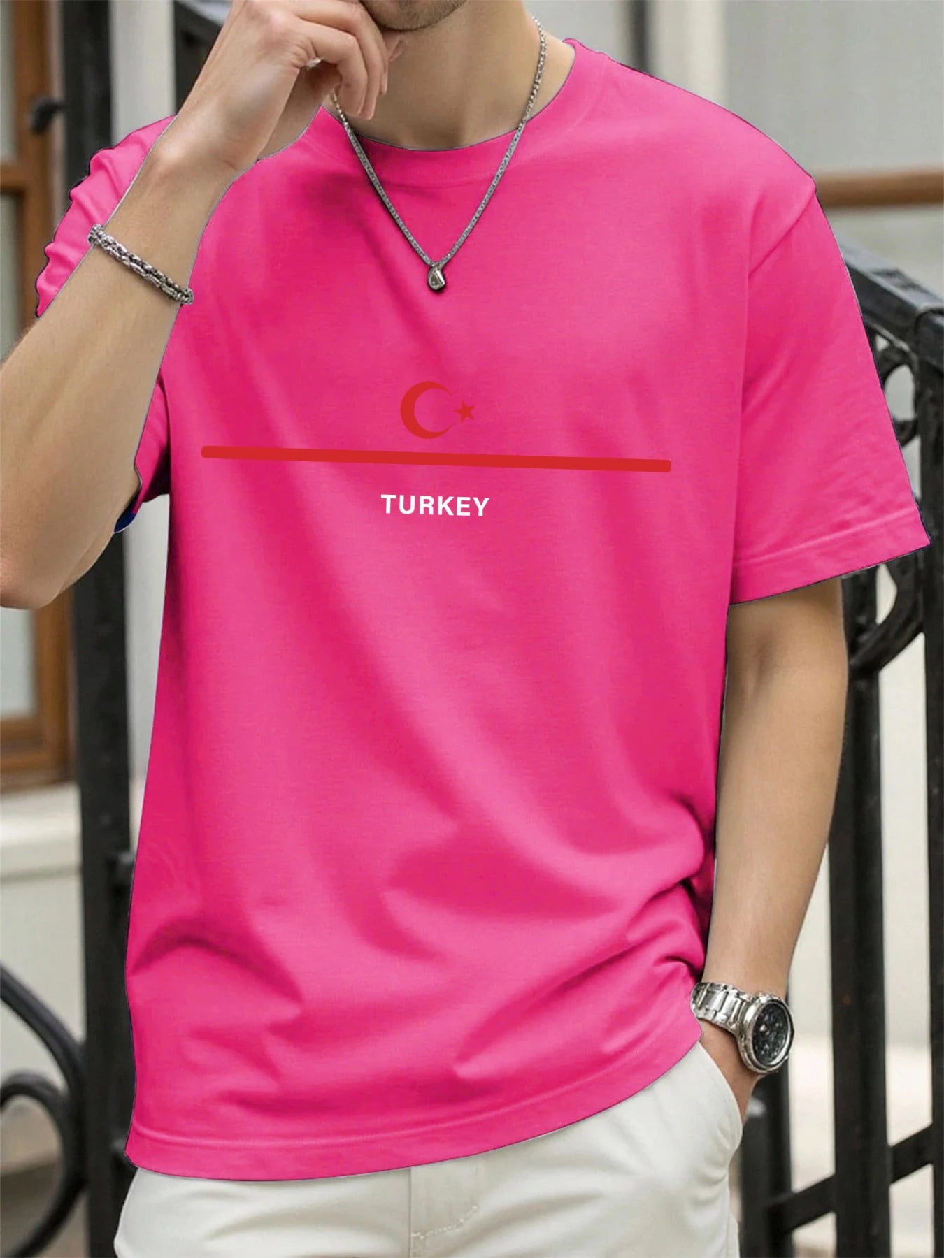 Turkey National Flag Printed Men T Shirts Hip Hop All-Match T-Shirt Cotton Summer Clothes Casual Oversize Trendy Sportswear
