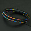 Dark Slate Gray Noter Grade A Ethnic Fabric String Bracelet For Men Double Layer 6 Colors Available Sports Sweat Absorbent Braslet Bangle Hombre