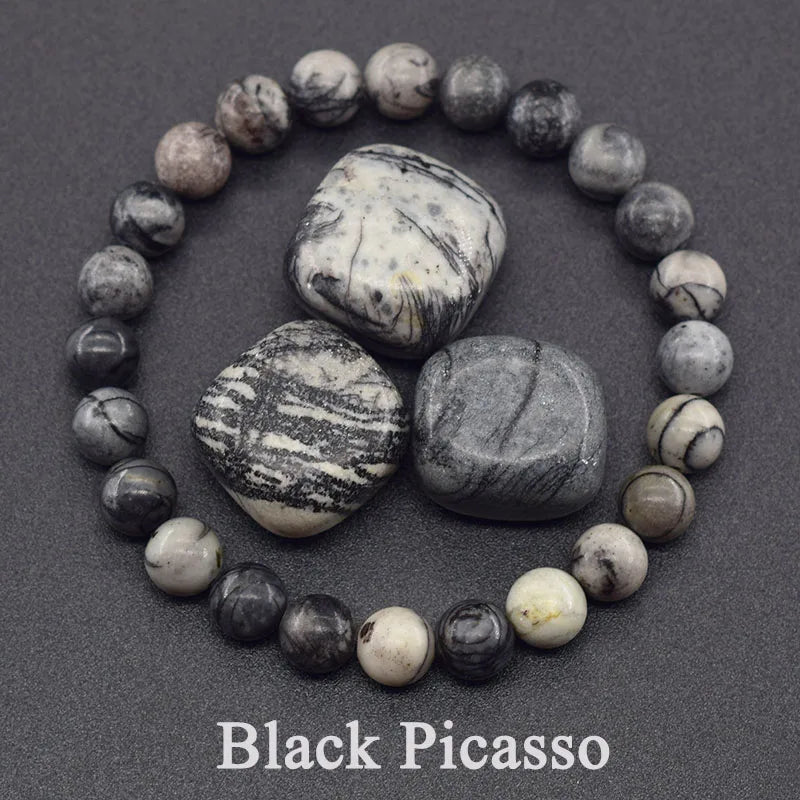 Dim Gray Natural Stone Genuine 5A Red Jasper Prayer Beaded Bracelets Women Men Rosary Meditation Bracelets Yoga Meditation Jewelry Gift