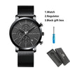 White Smoke HANNAH MARTIN Brand Top Men Watch Black Stainless Steel Fashion Waterproof Sports Multifunctional Quartz Watch Relogio Masculino