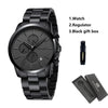 White Smoke HANNAH MARTIN Brand Top Men Watch Black Stainless Steel Fashion Waterproof Sports Multifunctional Quartz Watch Relogio Masculino