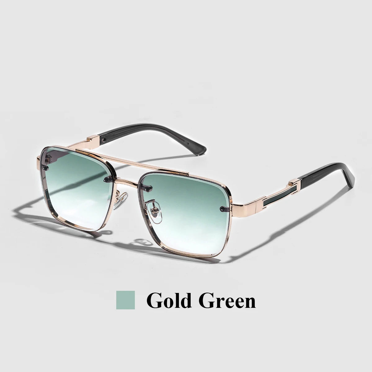 Lavender Ruiao Square Mens Designer Sunglasses Metal Frame Gradient Luxury Shades UV400 Rectangle Pilot Sun Glasses for Men