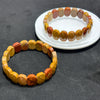 Dim Gray Natural Icy Mookaite Jasper Oval Bead Bangle Bracelet Women Men Gift Elastic Soft Bangle Bracelet