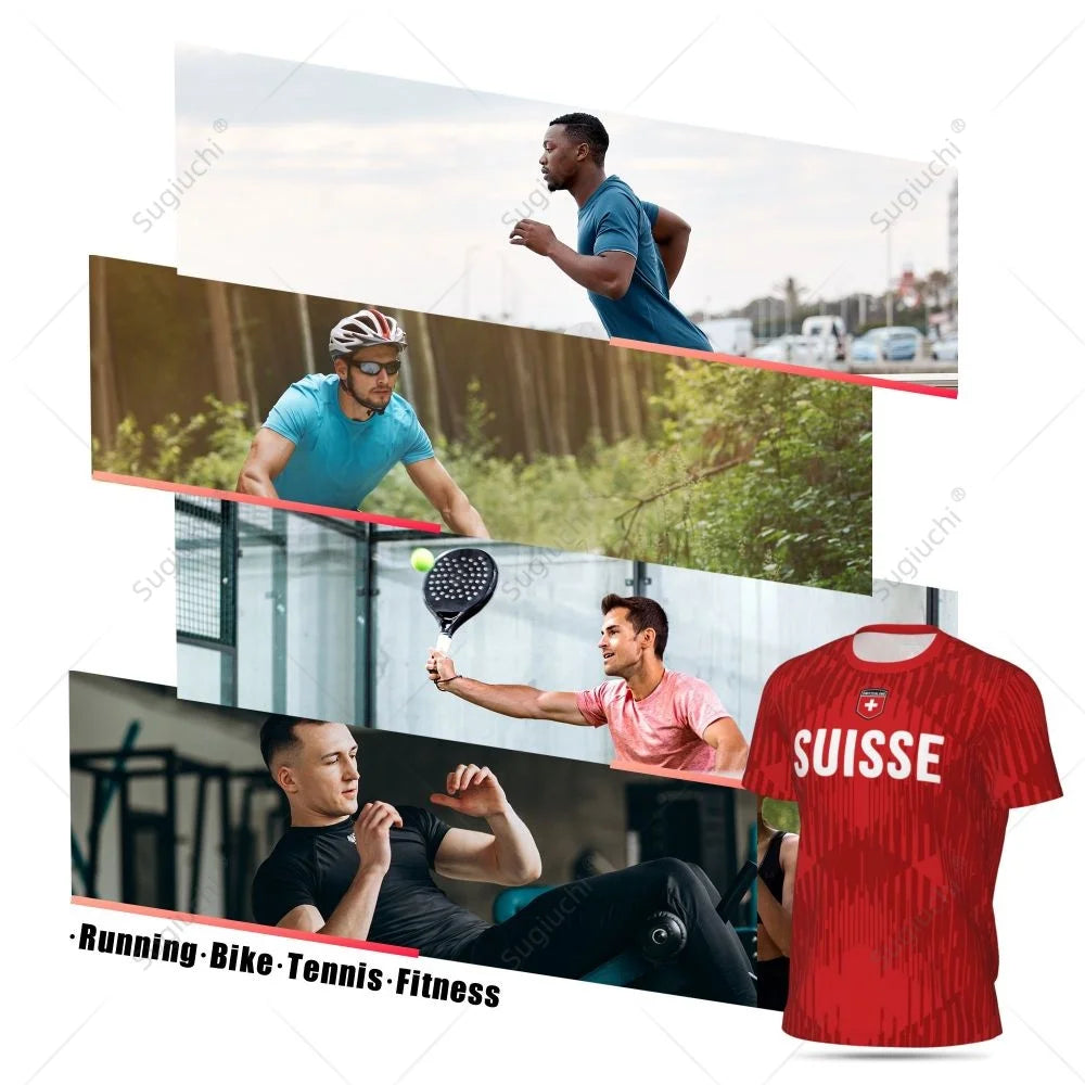 Sports Mesh T-shirt Switzerland Swiss Flag For Running Bike Soccer Tennis Football Fitness Tees 3D Printed streetwear fashion product image 32