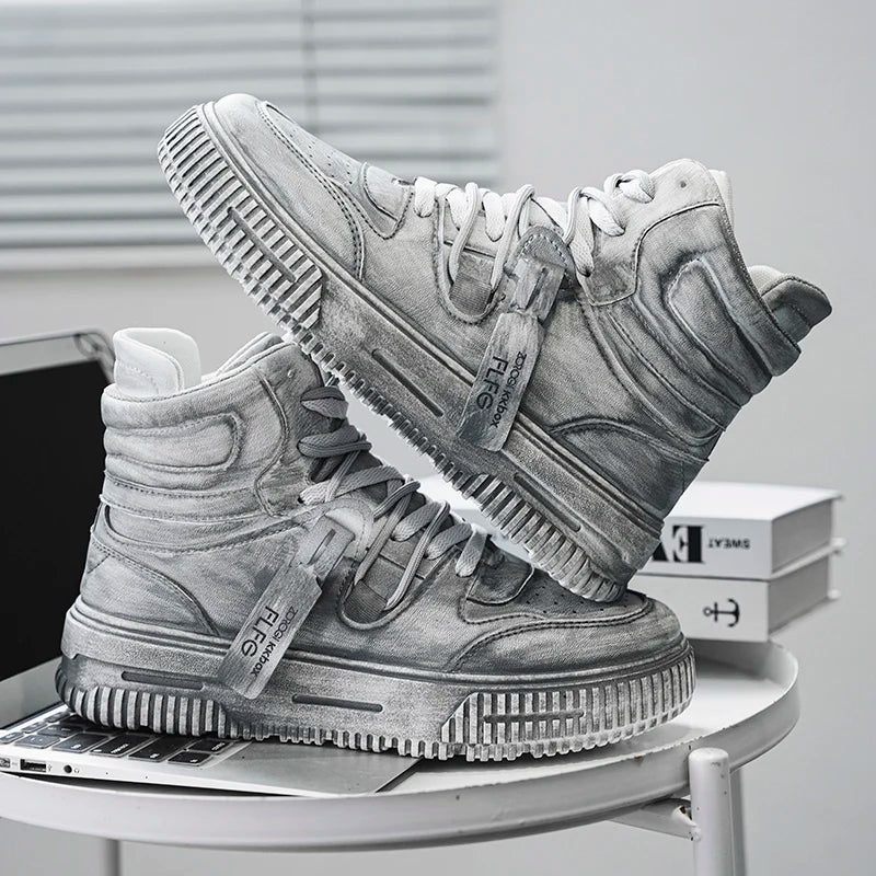 Distressed High Top Sneakers streetwear fashion product image 2