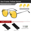 White Smoke CLLOIO Anti-glare Day Night Vision Glasses Men Women Polarized Driving Sun Glasses Square Aluminum Photochromic Sunglasses UV400