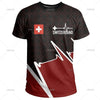 Outdoor Casual Sportswear Tshirts For Men Clothing Switzerland National Emblem Flag 3d Print Cool T-Shirt Gym Tops O Neck Tees