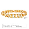 White Smoke Paperclip Chain Bracelet 14K Gold Plated Cubic Zirconia Watch Strap Chunky Link Adjustable Stackable Jewelry For Women Girl Gift