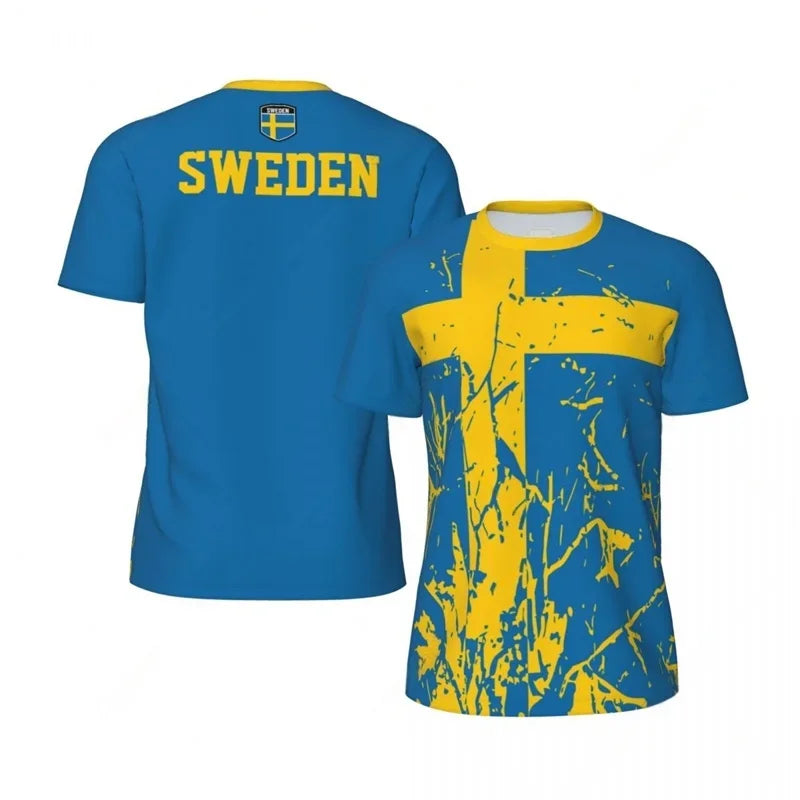 Sweden Football T-Shirt For Men 3D Printed Loose Tshirt Fashion Short Sleeve Round Neck Tees Tops Summer Sports Soccer T Shirts streetwear fashion product image 26