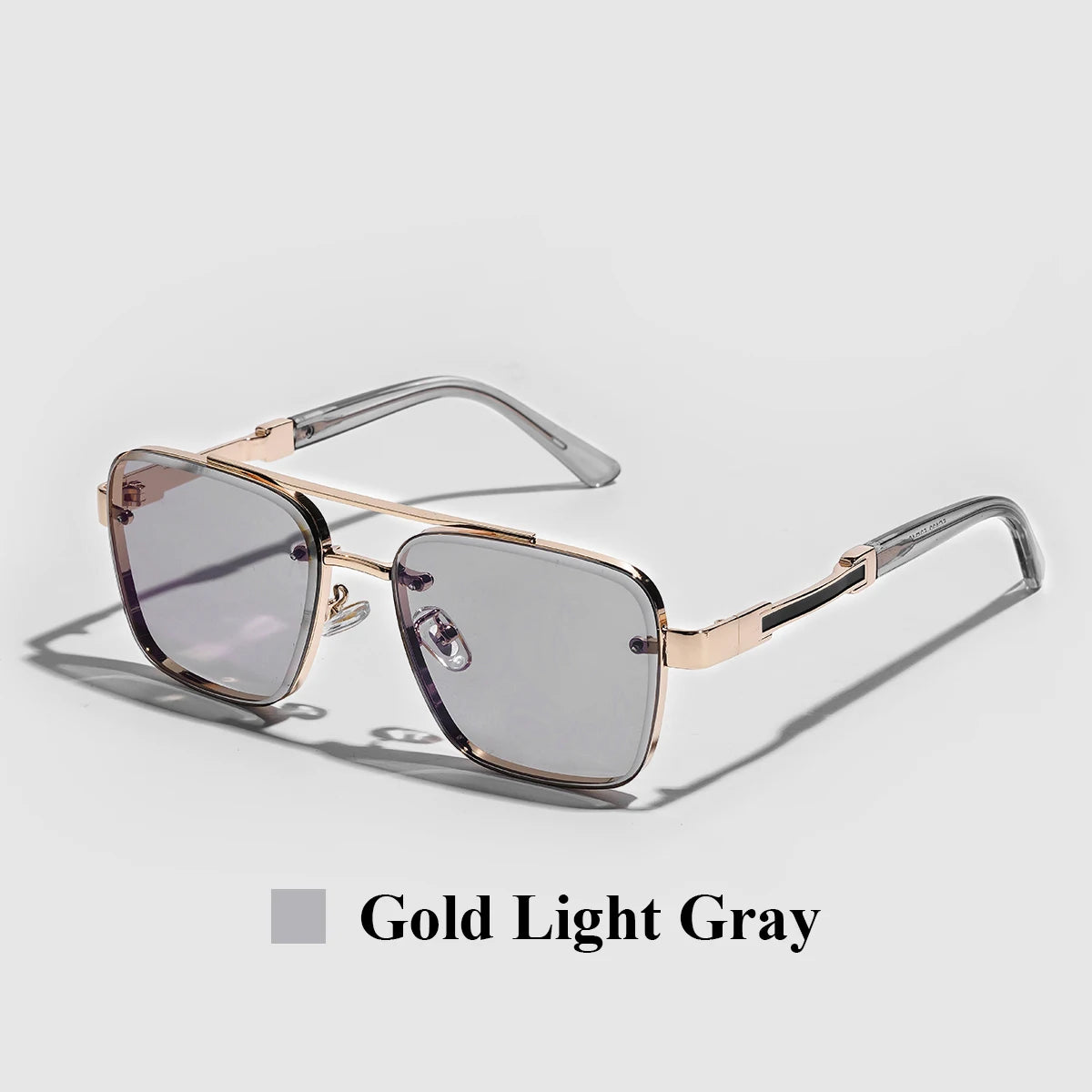 Lavender Ruiao Square Mens Designer Sunglasses Metal Frame Gradient Luxury Shades UV400 Rectangle Pilot Sun Glasses for Men