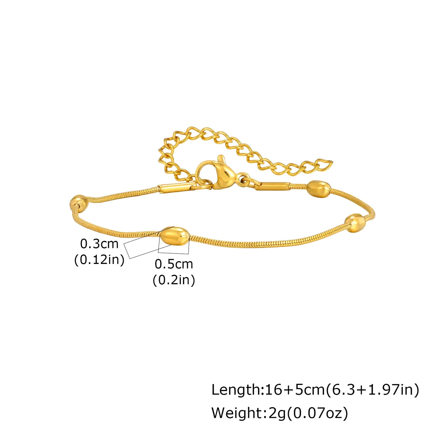 White Smoke Non Tarnish Stainless Steel Bracelet Gold Plated Stackable for Women, Thin Herringbone Chain Bracelet Waterproof Jewelry Gift
