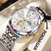 Seashell POEDAGAR Luxury High Quality Man Wristwatch Chronograph Stainless Steel Quartz Men's Watches Waterproof Luminous Men Clock Reloj