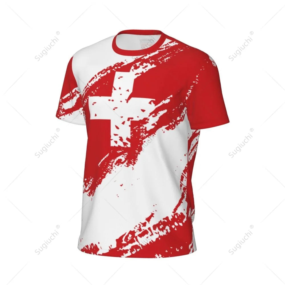 Sports Mesh T-shirt Switzerland Swiss Flag For Running Bike Soccer Tennis Football Fitness Tees 3D Printed