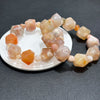 Dim Gray Natural Original Color Cherry Blossom Agate Cherry Blossom Pattern Beaded Bracelet with Unique Texture, Elastic Style, Adjustable Length, Large Beads, Unique Design, Trendy, Original Design, Suitable for Daily Wear