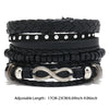 White Smoke 6/4PCS 3Style PU Wodeen Braided Wrap Leather Bracelet for Men Vintage Life Wood Beads Fashion Male Armband