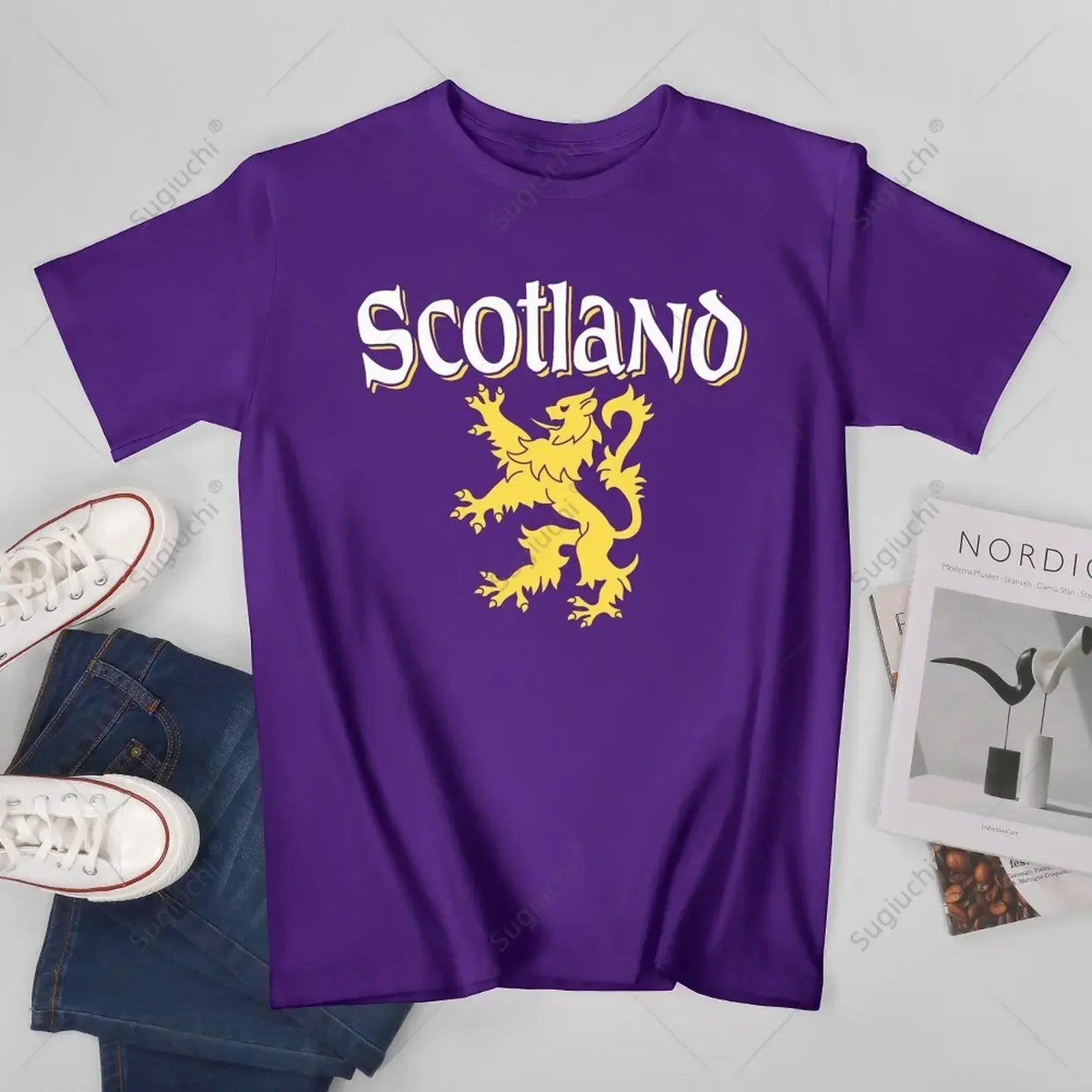 Unisex Men Scotland Rampant Lion Tshirt Tees T Shirts Women Boys 100% Cotton T-Shirt streetwear fashion product image 1