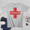 Men Retro Swiss Flag Of Switzerland Tshirt Tees O-neck T Shirts Women Boys 100% Cotton T-Shirt