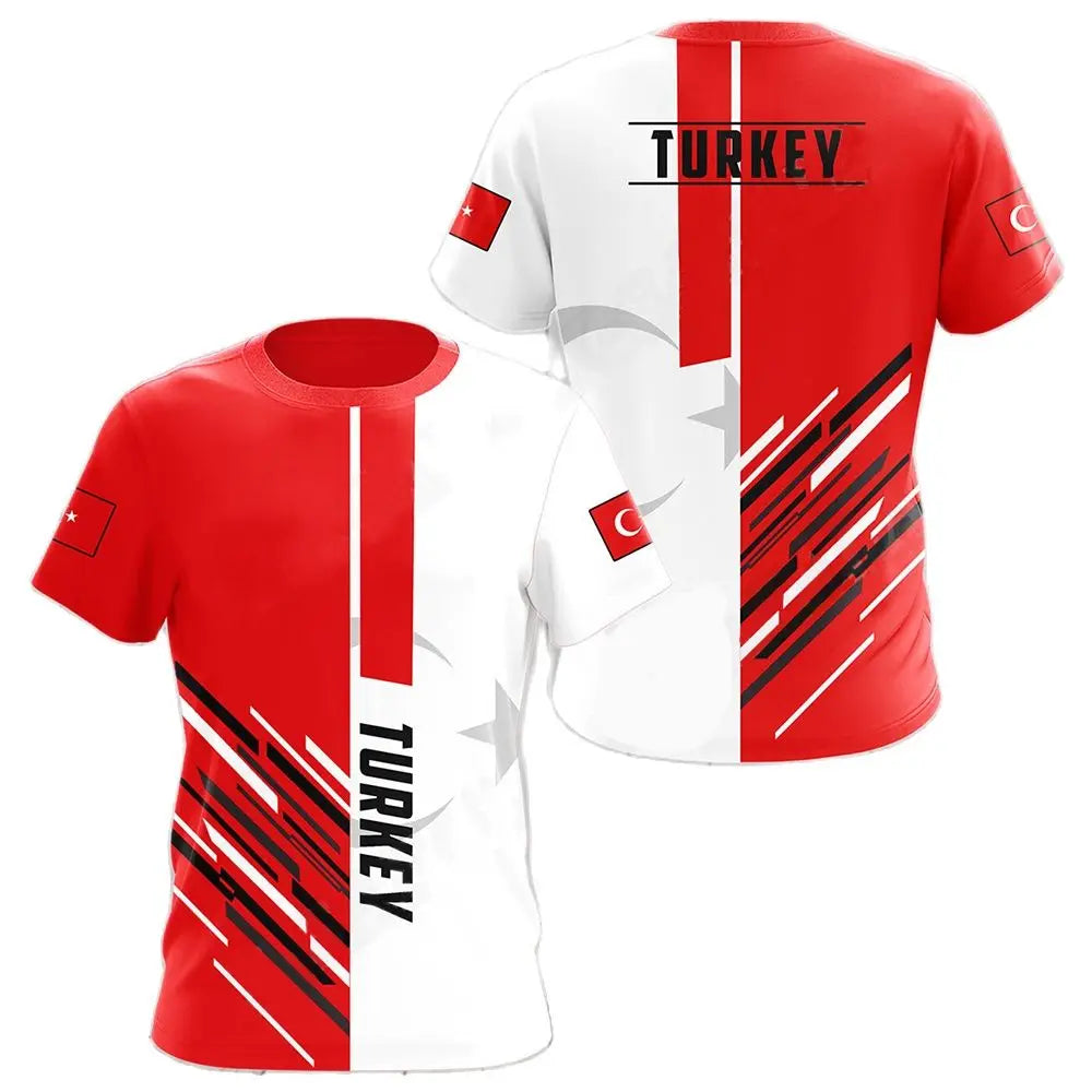 Turkish Men's T-Shirts Fashion Short Sleeve Tops Turkish Flag Print Shirts Summer Round Neck Oversized Men's Clothing Camisa streetwear fashion product image 3