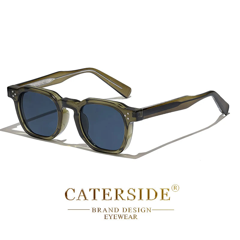 White Smoke CATERSIDE Fashion Men Sunglasses Small Frame Square Personalized Design Sun Glasses Women Travel Party Business Festival Gift