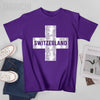 Men Retro Swiss Flag Of Switzerland Tshirt Tees O-neck T Shirts Women Boys 100% Cotton T-Shirt
