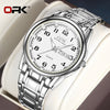 White Smoke OPK 8110 Ladies Watch Classic Simple Brand Quartz Watch Stainless Steel Strap Watch For Women Waterproof Luminous Day-Date Watch