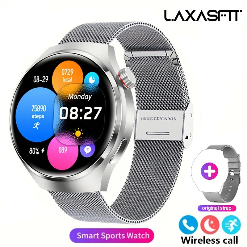 White Smoke G.L Wear 2025 New Men's Smart Watch HD Display Health Tracking Bluetooth Calling Voice Assistant Sports Smartwatch