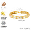 White Smoke Paperclip Chain Bracelet 14K Gold Plated Cubic Zirconia Watch Strap Chunky Link Adjustable Stackable Jewelry For Women Girl Gift