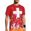 Exclusive design Switzerland Flag Grain 3D Printed Men For Running Bike Soccer Tennis Fitness Sports tshirt Mesh Short T-shirt