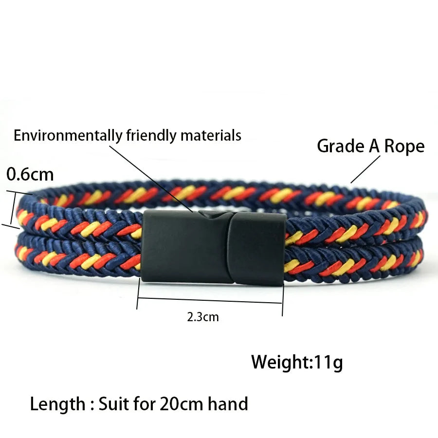 White Smoke Noter Grade A Ethnic Fabric String Bracelet For Men Double Layer 6 Colors Available Sports Sweat Absorbent Braslet Bangle Hombre