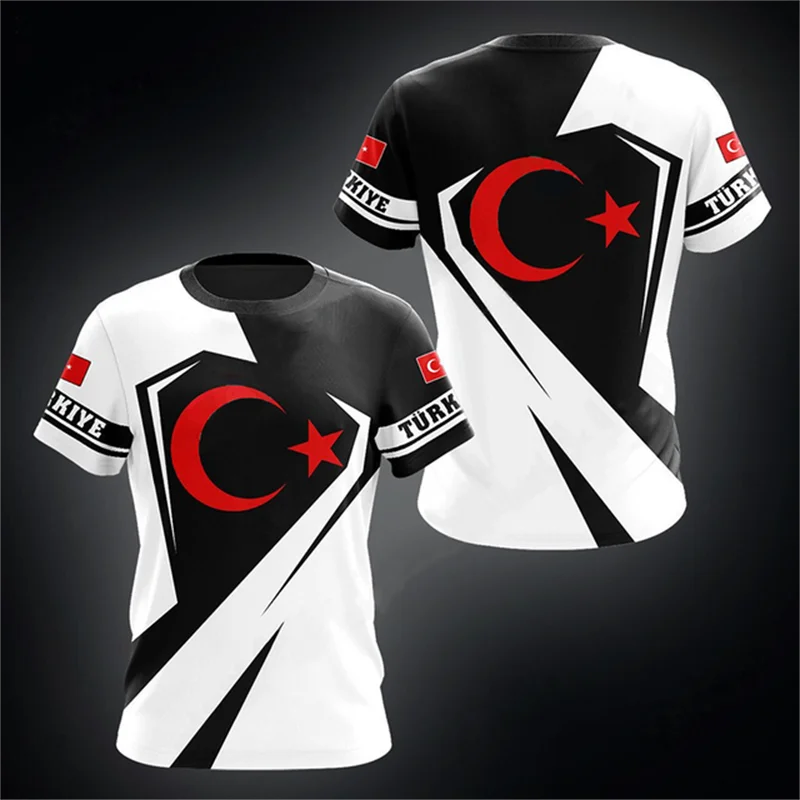 Turkish Flag Camouflage 3d Print Summer Men/Women Round Neck T-shirt Casual Short Sleeve Oversized Pullover Fashion Men Clothing streetwear fashion product image 2