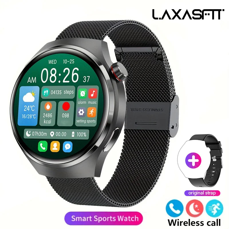 White Smoke G.L Wear 2025 New Men's Smart Watch HD Display Health Tracking Bluetooth Calling Voice Assistant Sports Smartwatch