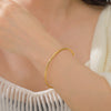 Rosy Brown Lucktune Fashion Metal Simple Cuff Bracelets Stainless Steel Gold Color Jewelry Bracelets Women's Accessories Date Party Gift