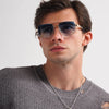 Lavender Ruiao Square Mens Designer Sunglasses Metal Frame Gradient Luxury Shades UV400 Rectangle Pilot Sun Glasses for Men