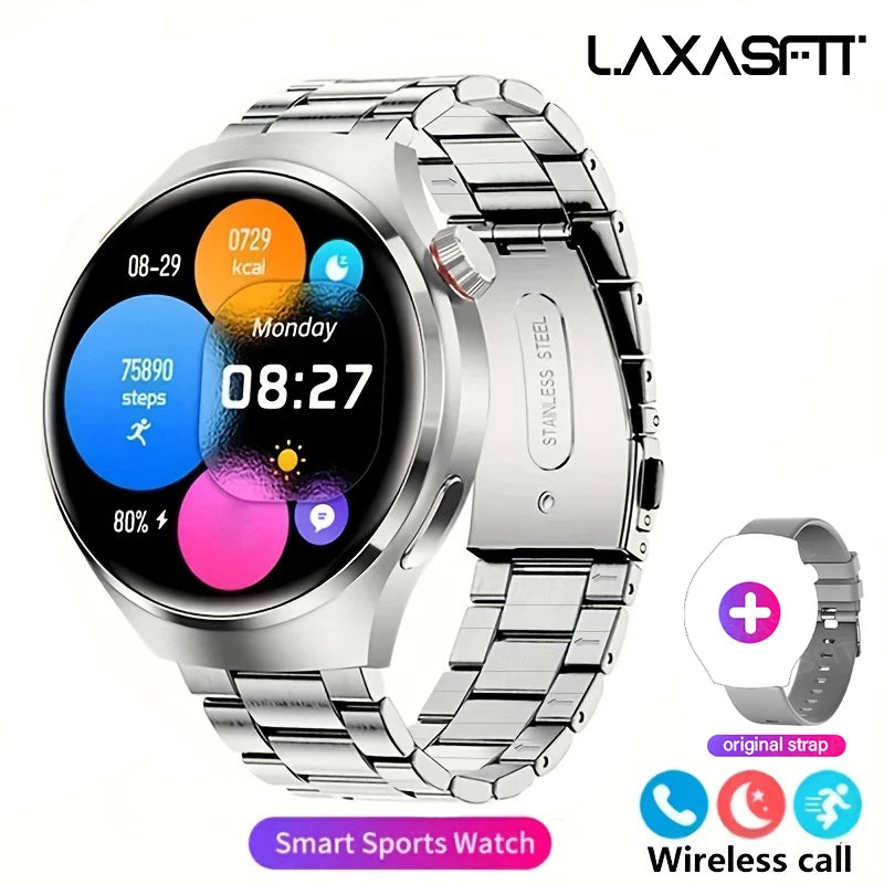 White Smoke G.L Wear 2025 New Men's Smart Watch HD Display Health Tracking Bluetooth Calling Voice Assistant Sports Smartwatch
