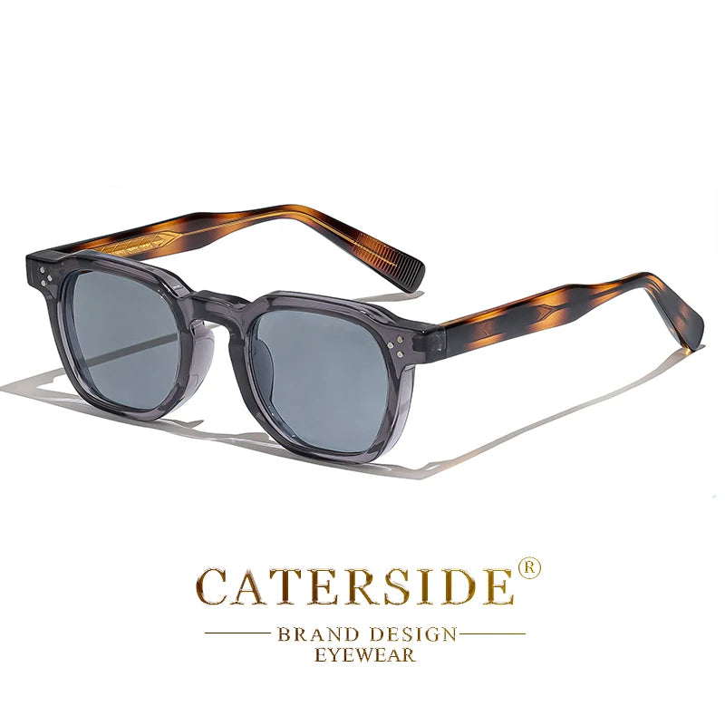 White Smoke CATERSIDE Fashion Men Sunglasses Small Frame Square Personalized Design Sun Glasses Women Travel Party Business Festival Gift
