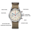 White Smoke RED STAR 38mm Men's 1963 Chronograph Mechanical Watch Pilot with Seagull Movement ST1901 Air Force Aviation Sapphire Goose 40mm